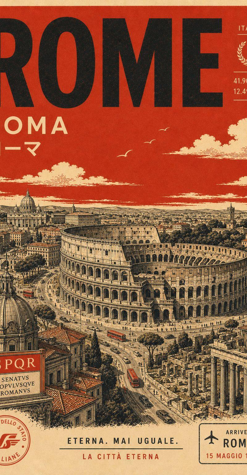 Retro mid-century city travel poster: GPT Image 2 prompt