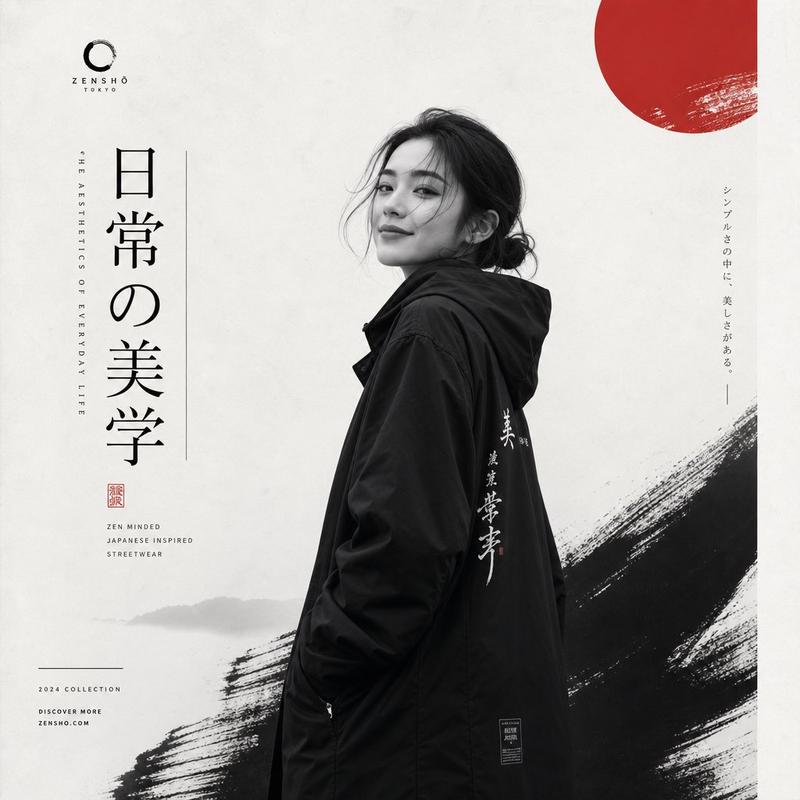 Japanese minimalist monochrome fashion poster: GPT Image 2 prompt