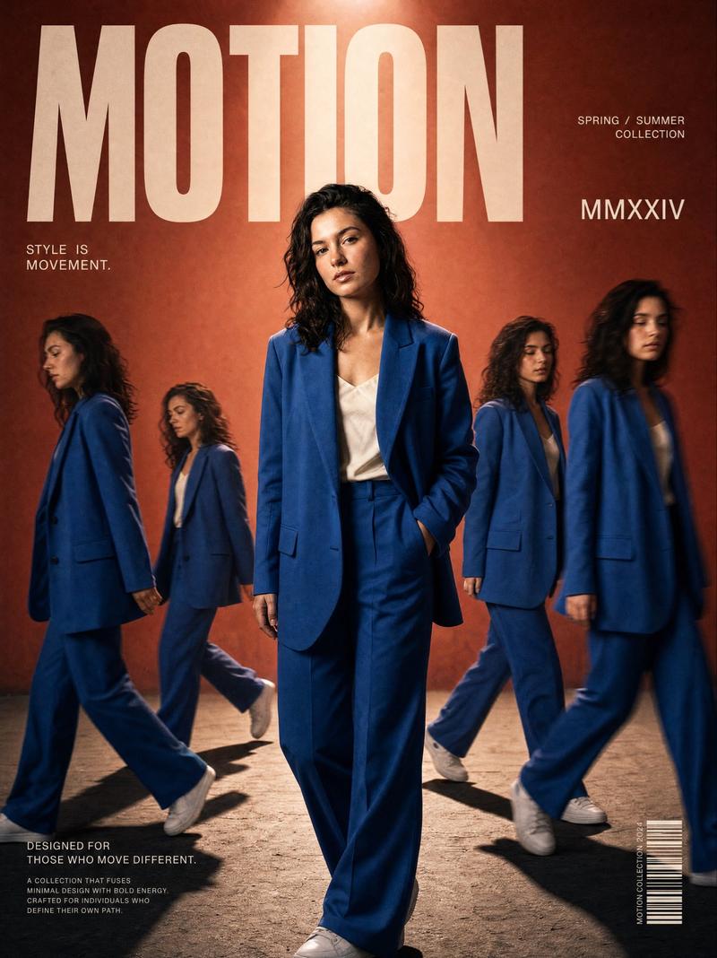 Streetwear editorial poster with motion clones: GPT Image 2 prompt