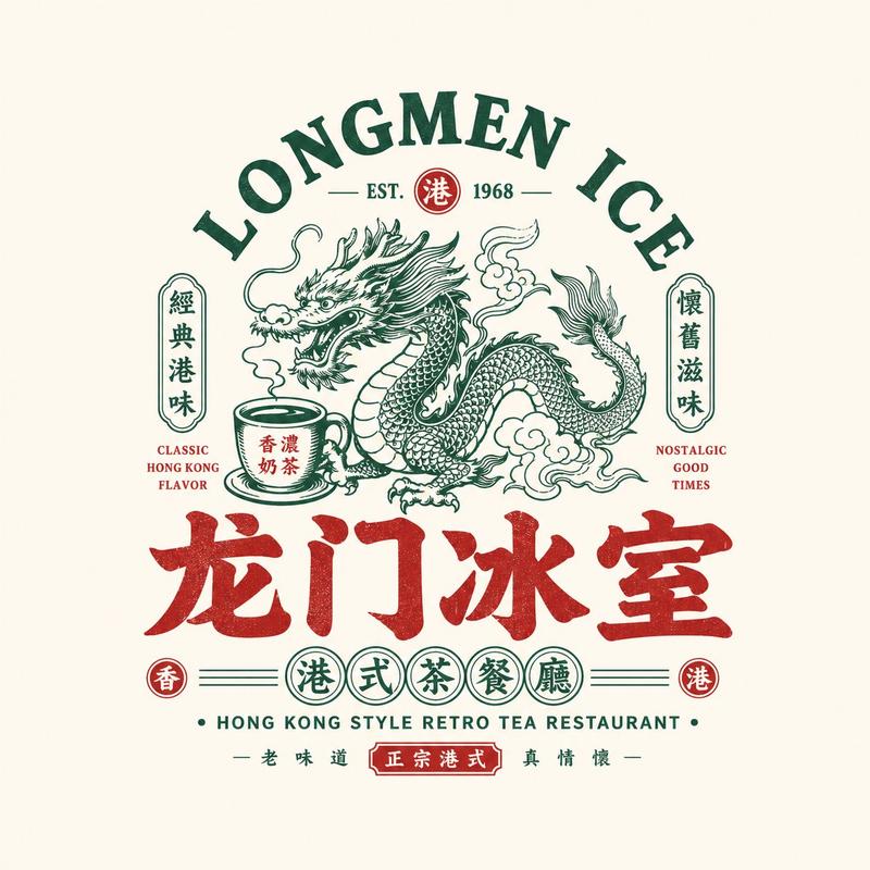 Chinese retro F&B emblem logo template: GPT Image 2 prompt