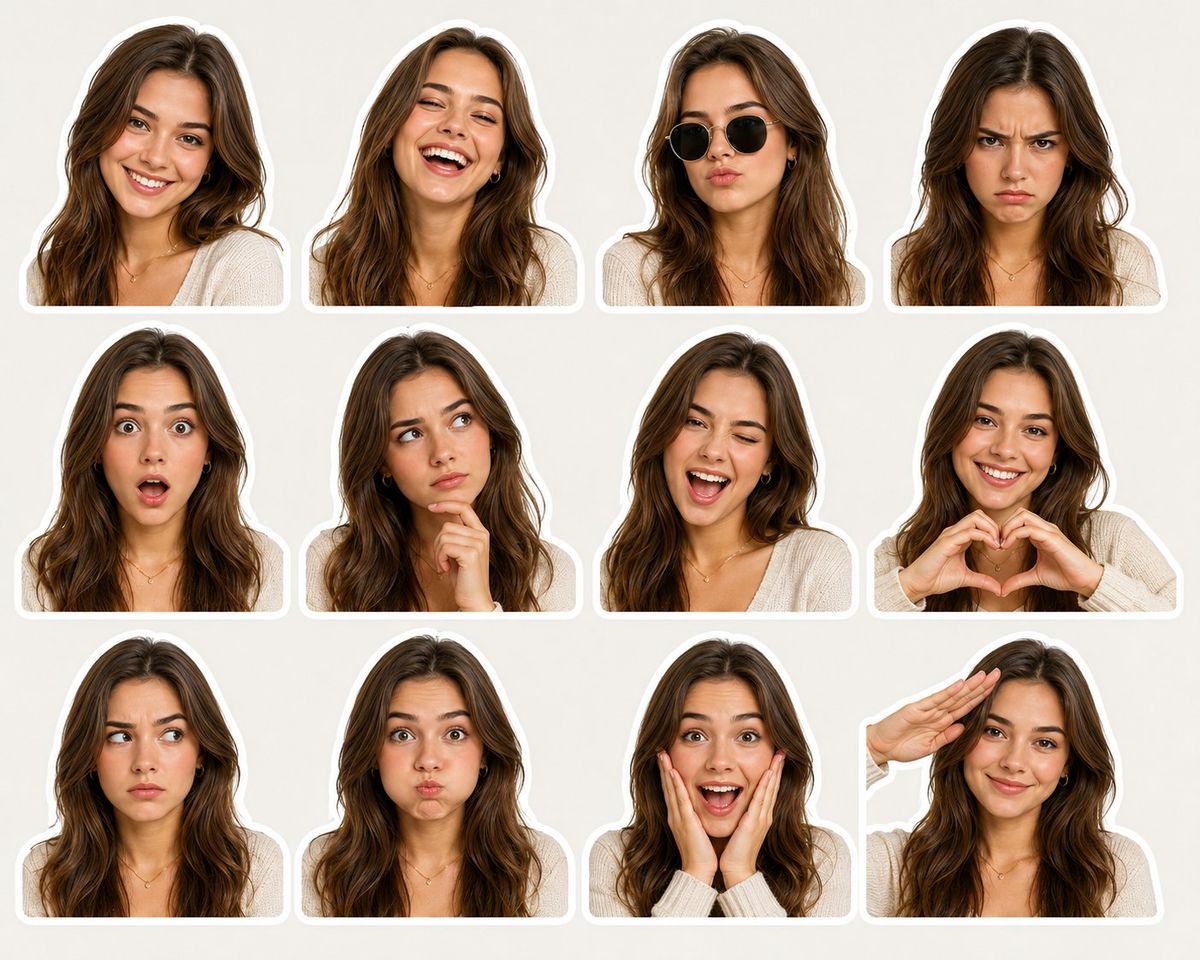12-expression sticker pack portrait: GPT Image 2 prompt