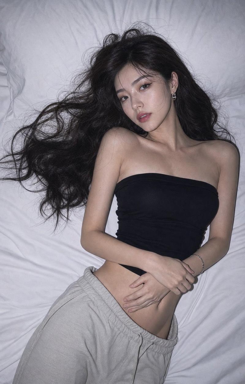 Overhead direct-flash bedroom editorial portrait: GPT Image 2 prompt