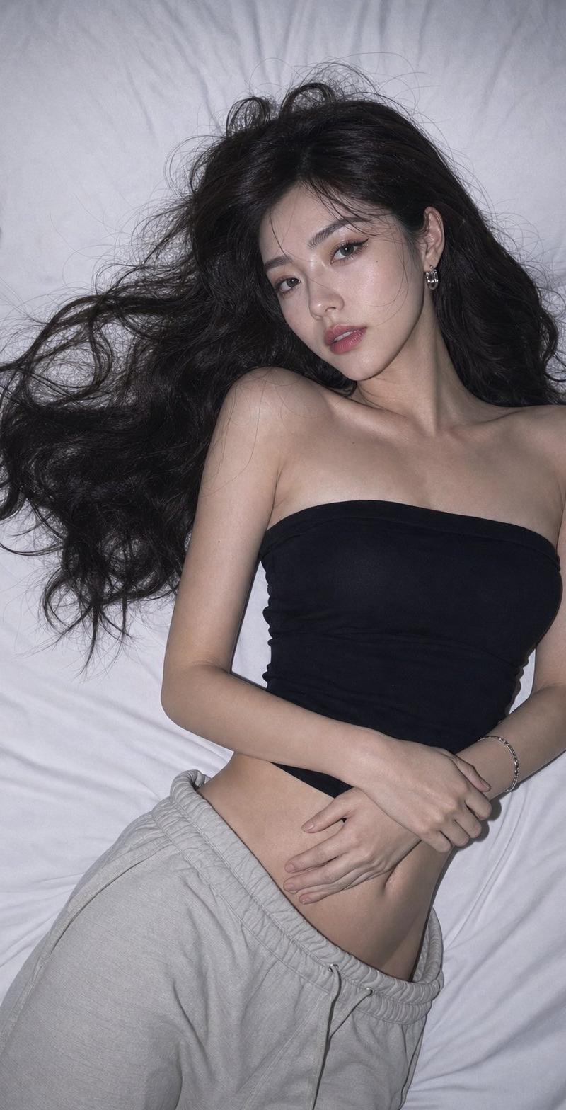 Overhead direct-flash bedroom editorial portrait: GPT Image 2 prompt