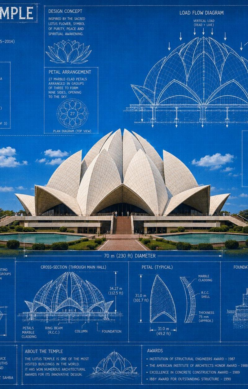 Landmark architectural blueprint poster set: GPT Image 2 prompt