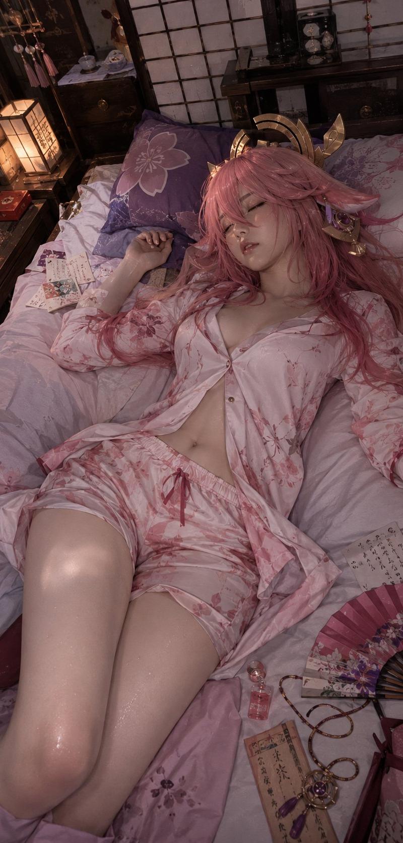Honkai character realistic sleep snapshot: GPT Image 2 prompt