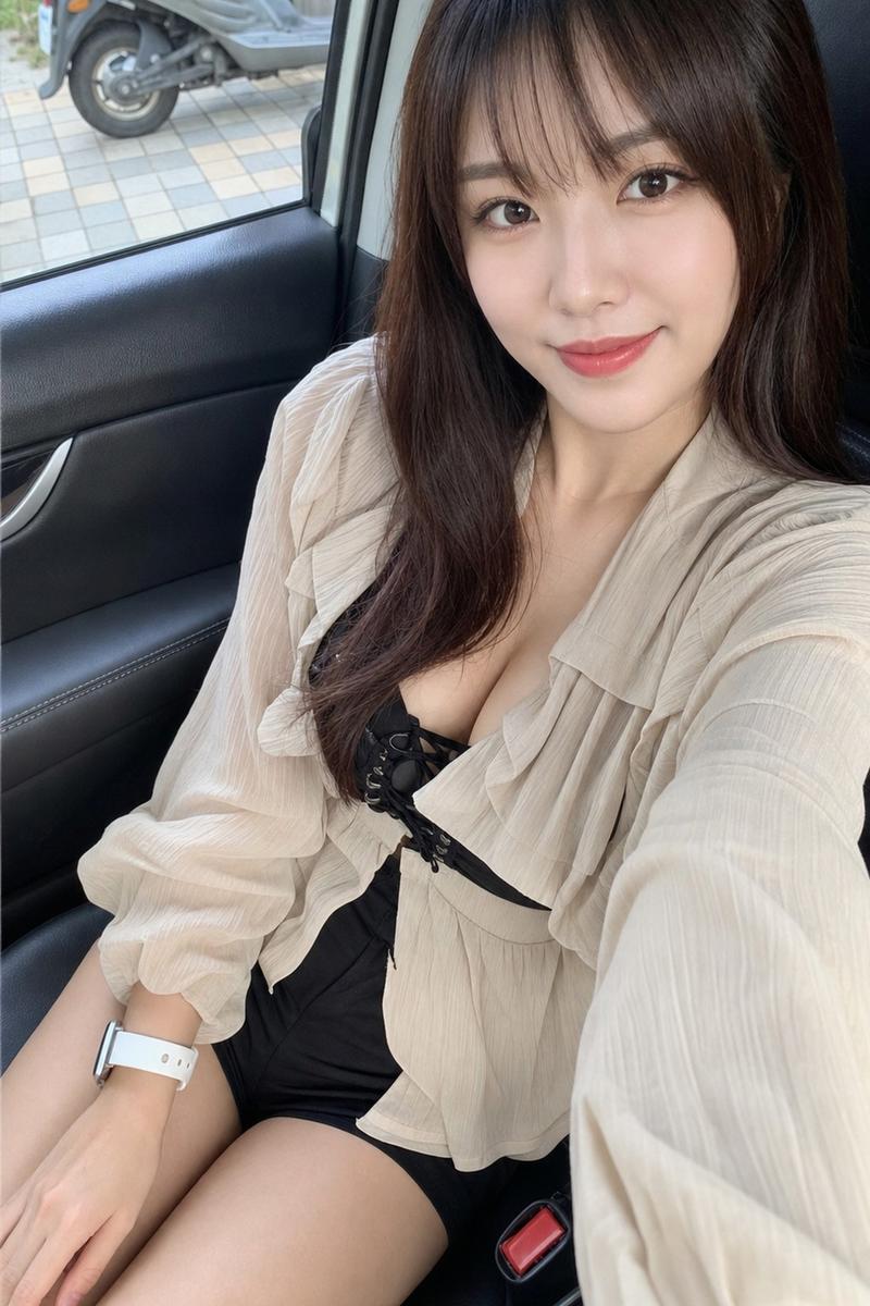 East Asian woman car selfie portrait: GPT Image 2 prompt
