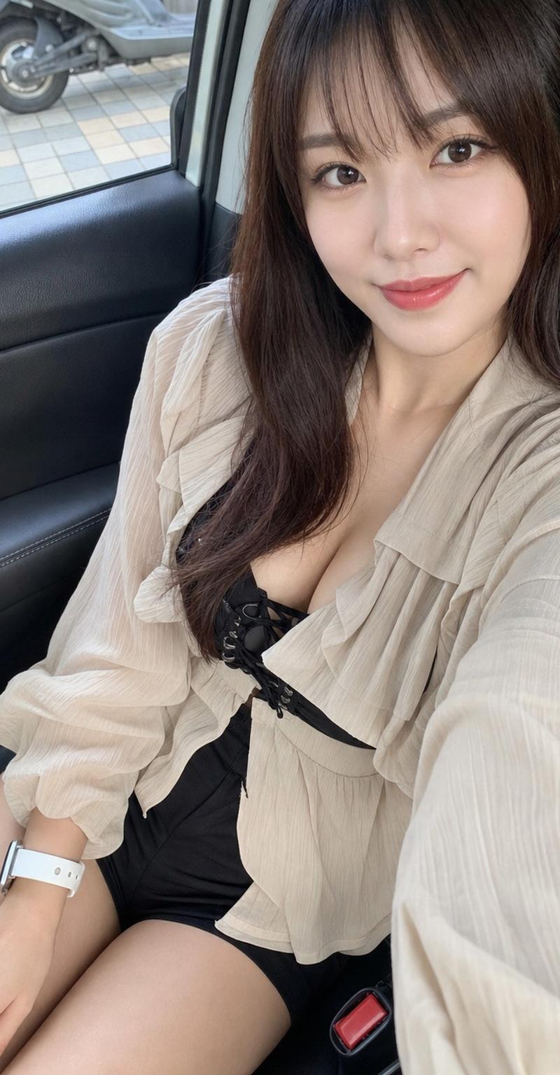 East Asian woman car selfie portrait: GPT Image 2 prompt