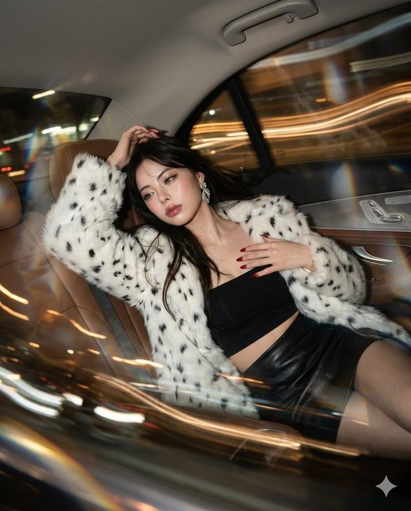 Luxury car backseat night-glam portrait: GPT Image 2 prompt