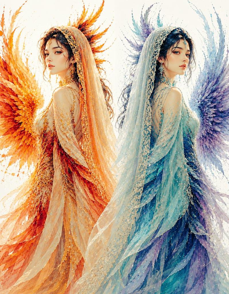 Twin phoenix goddesses: GPT Image 2 prompt