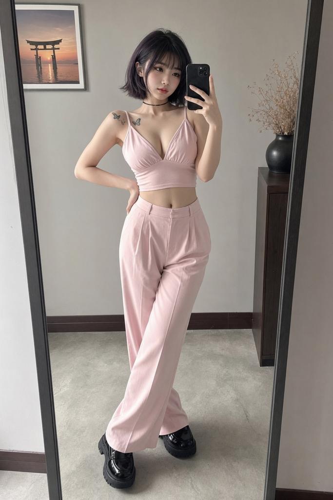 Pink mirror selfie fashion: GPT Image 2 prompt