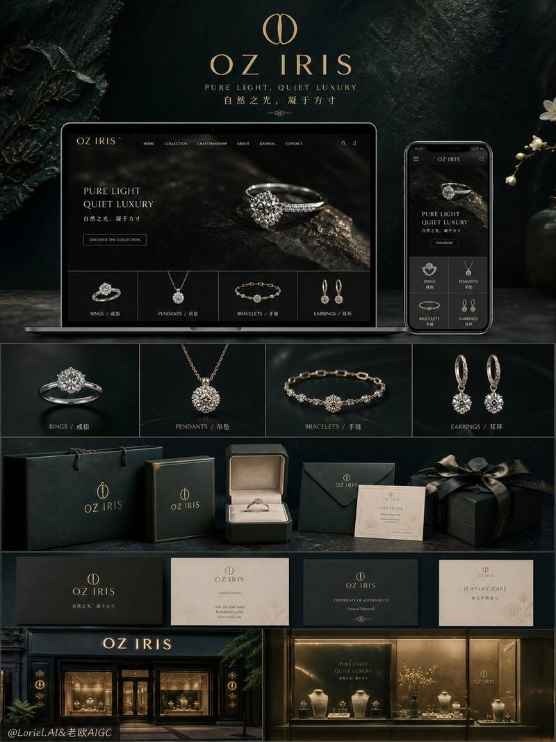 Luxury diamond jewelry brand board: GPT Image 2 prompt