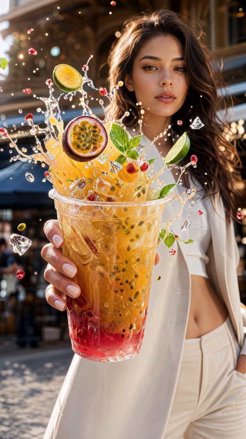 Luxury beverage splash ad: GPT Image 2 prompt