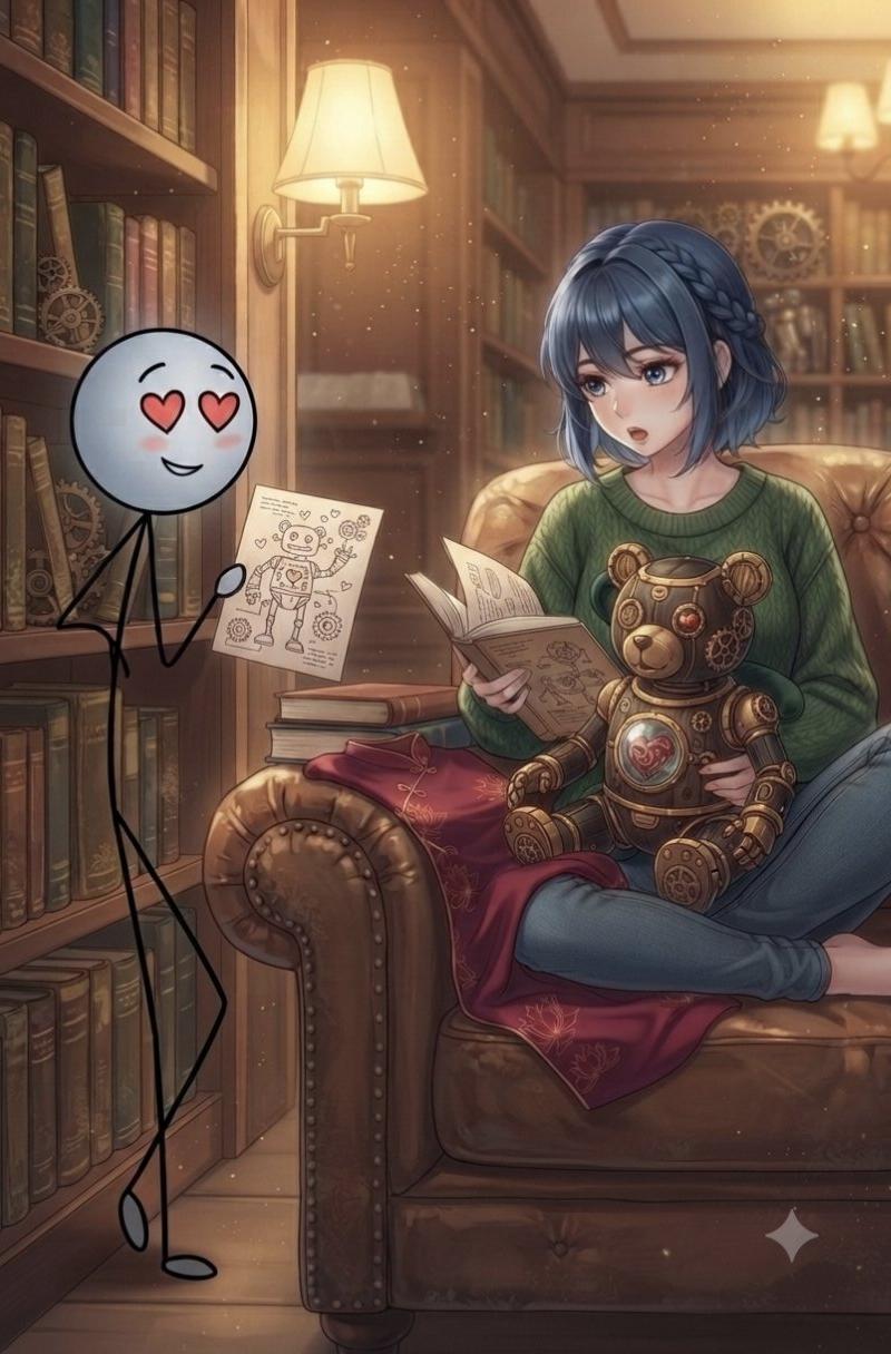 Steampunk anime vignette composite: GPT Image 2 prompt