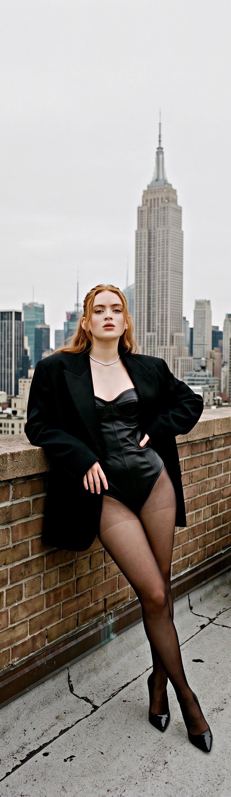 Emerald rooftop city portrait: GPT Image 2 prompt