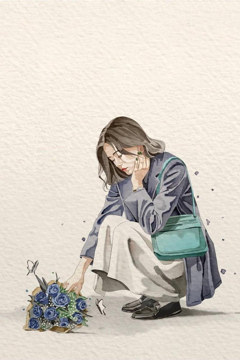 Minimal watercolor woman scene: GPT Image 2 prompt