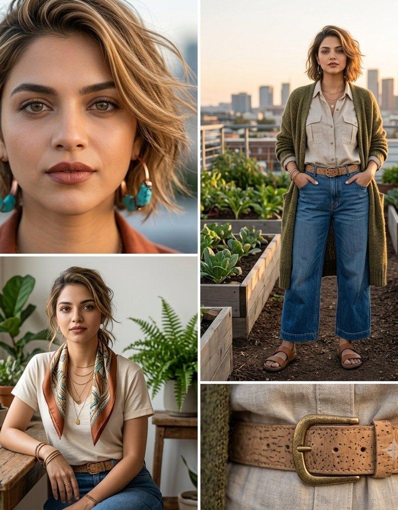 Boho quadriptych portrait collage: GPT Image 2 prompt