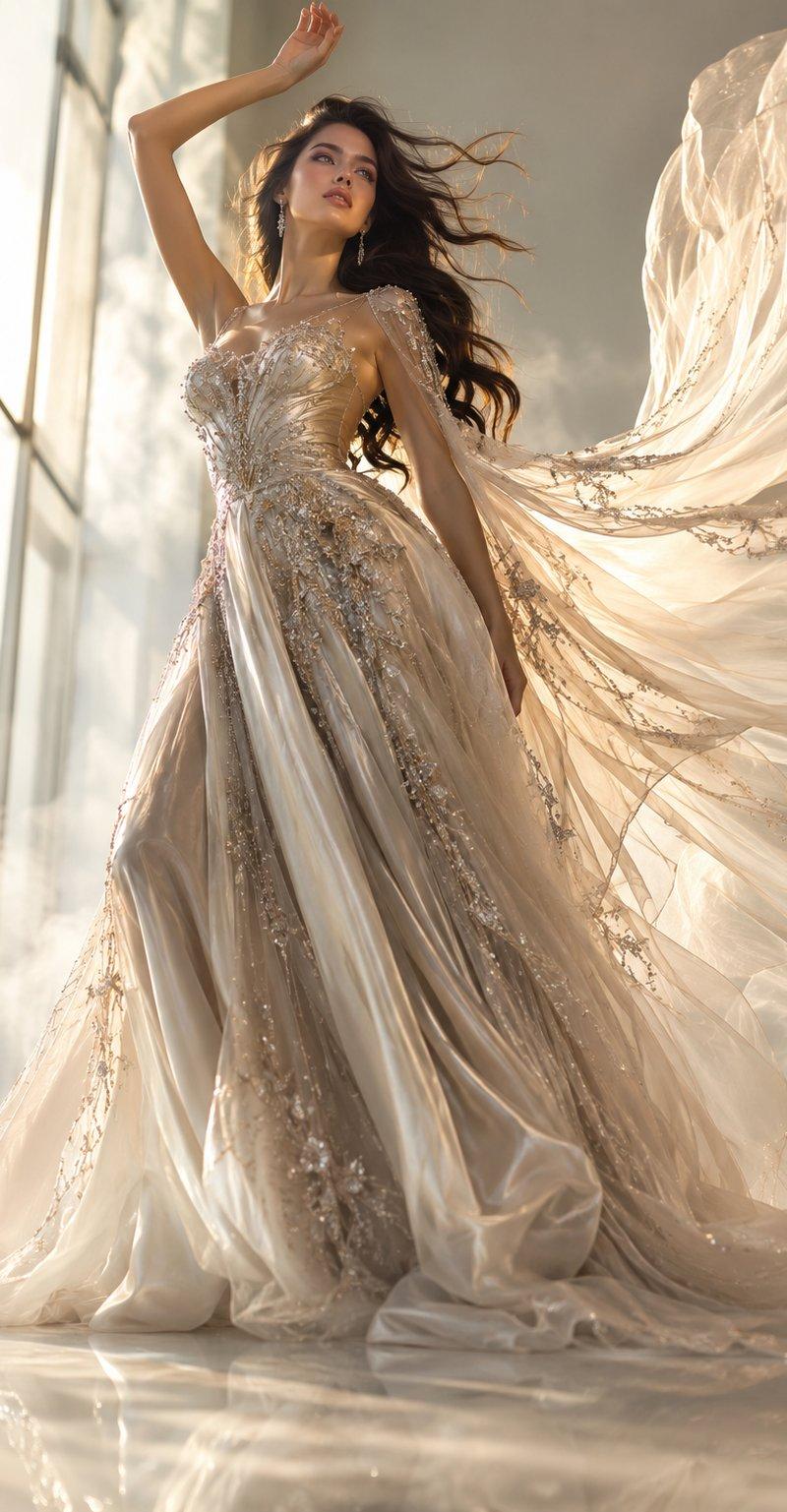 Champagne couture Vogue portrait: GPT Image 2 prompt
