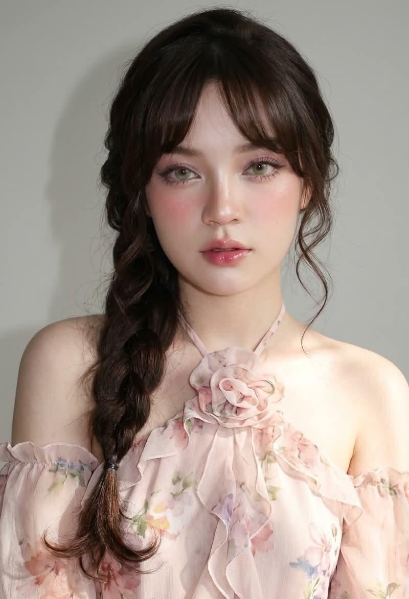 Pink floral chiffon portrait: GPT Image 2 prompt