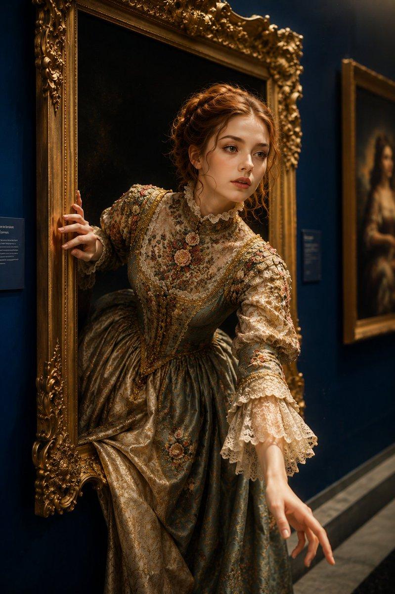 Surreal golden frame portrait: GPT Image 2 prompt