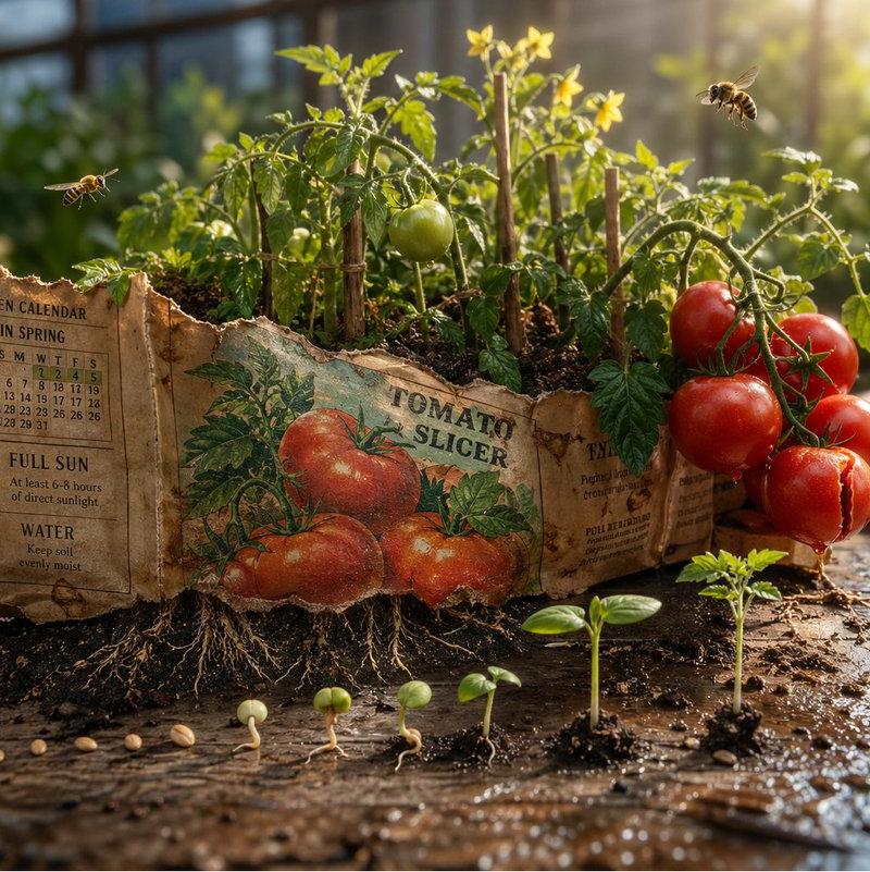 Seed packet erupting garden: GPT Image 2 prompt