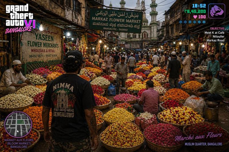 GTA 6 in Bangalore flower market: GPT Image 2 prompt