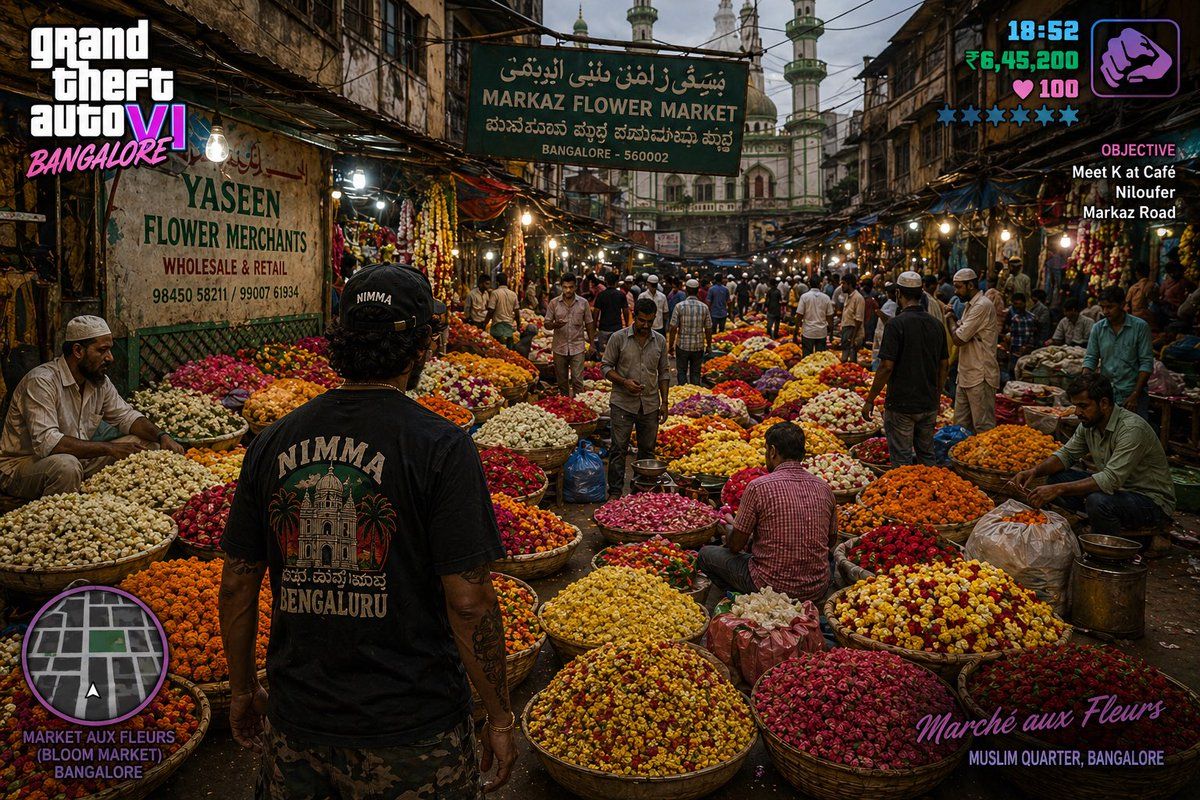 GTA 6 in Bangalore flower market: GPT Image 2 prompt