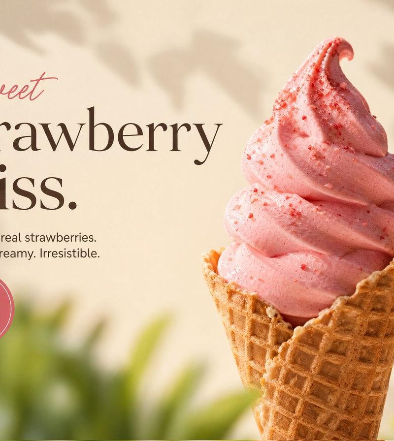 Strawberry soft-serve product: GPT Image 2 prompt