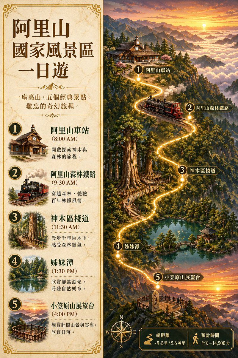 Alishan vintage travel poster: GPT Image 2 prompt