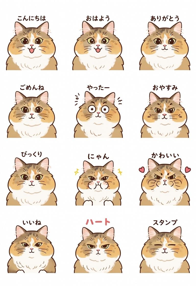 十二款带文字的猫咪角色表情包合集
