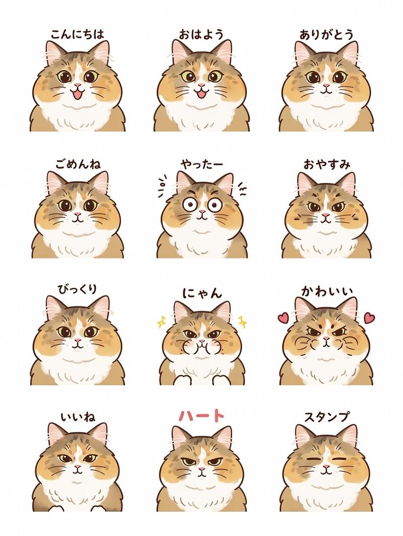 十二款带文字的猫咪角色表情包合集