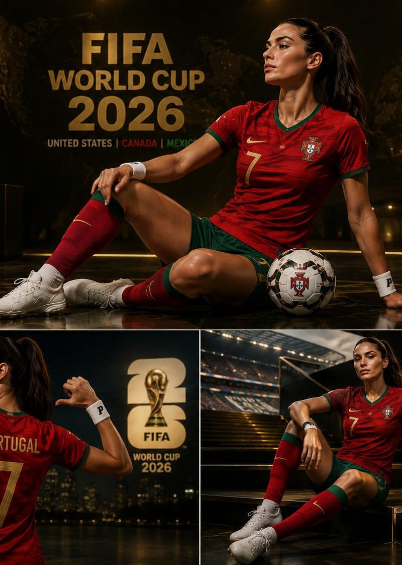 2026世界杯葡萄牙女球迷运动海报