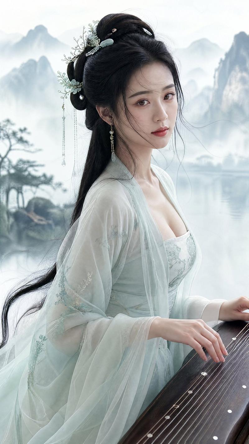4K写实新中式古风半身女性人像