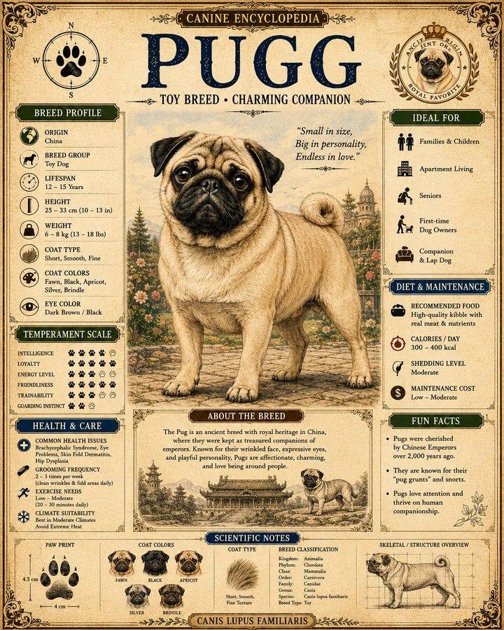 A4 竖版某犬种复古百科海报