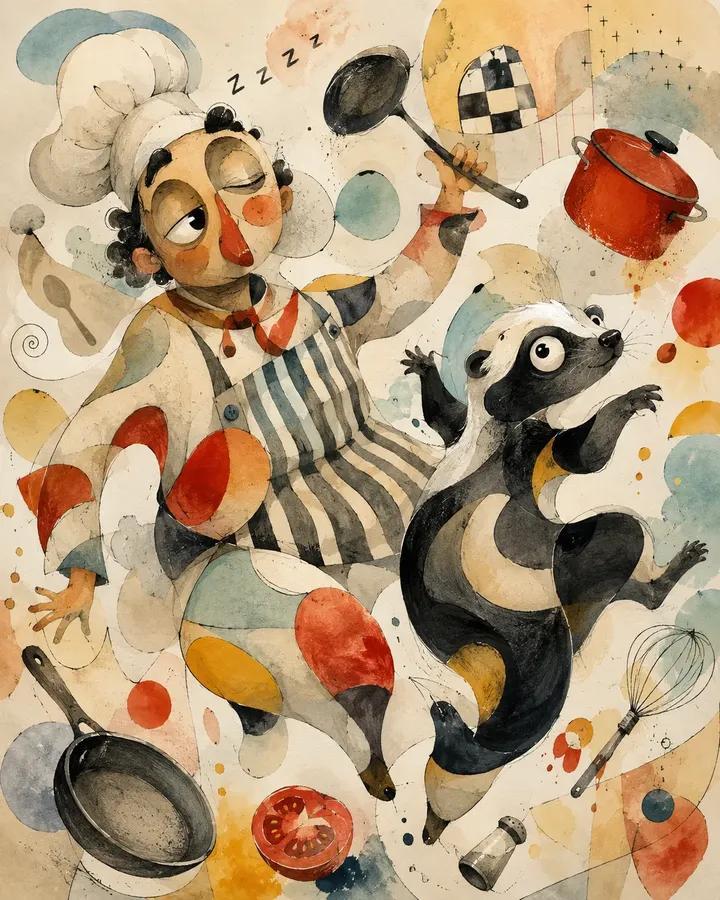 抽象生物形态混合媒体人类与动物绘画