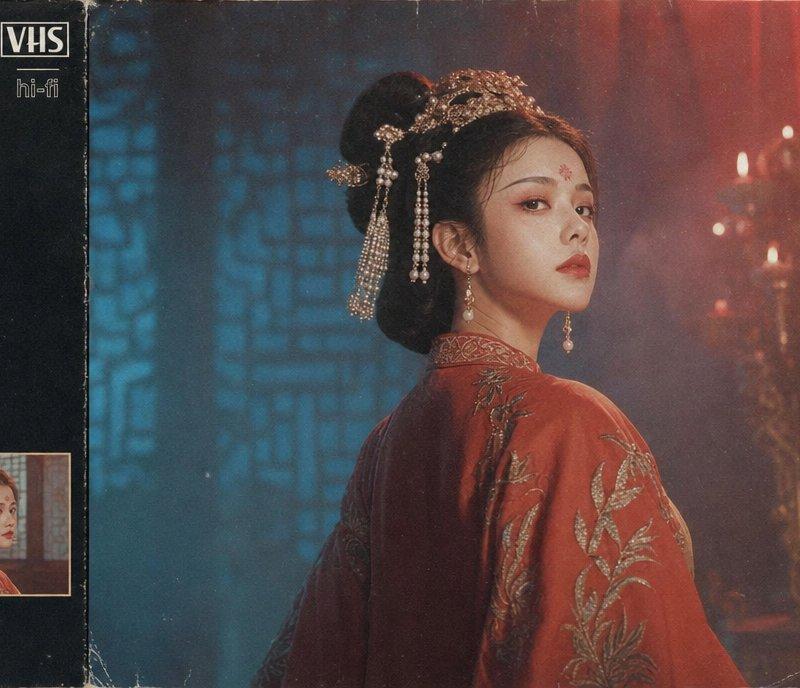 古仕女复古录像带风格像