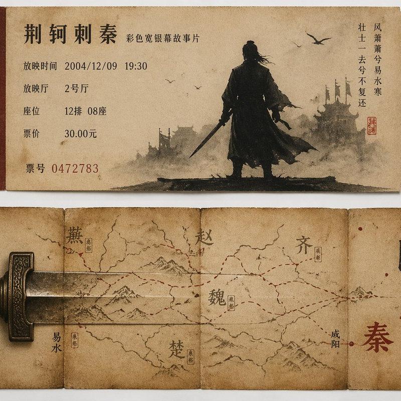 图穷匕见古风电影票根设计