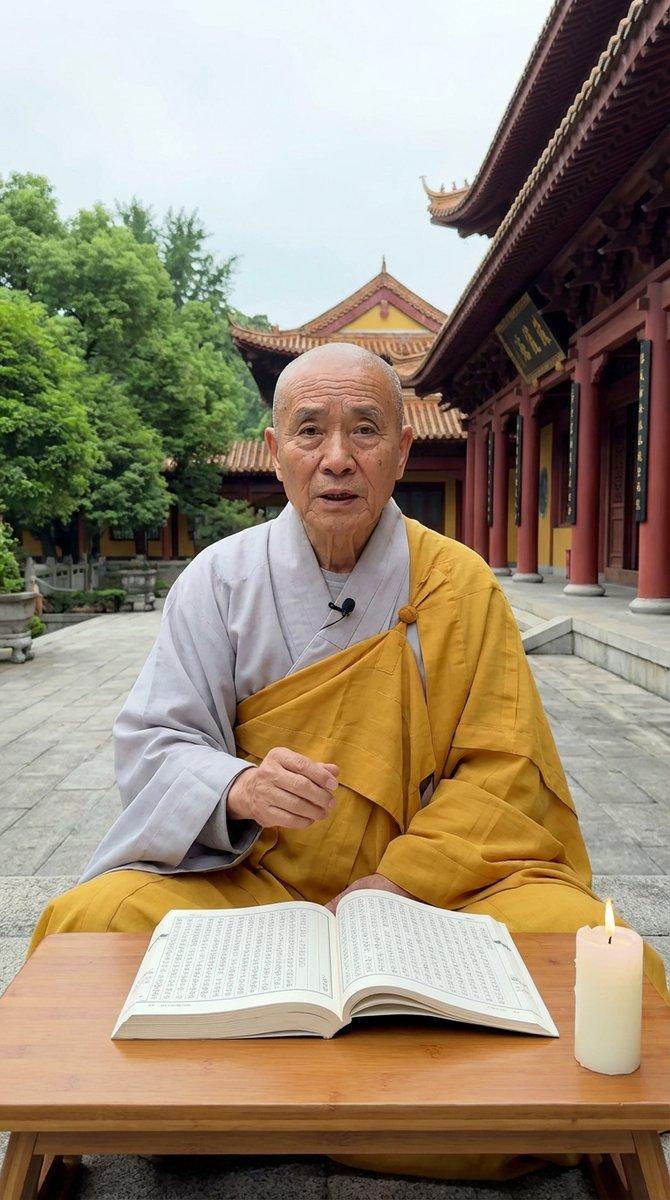 古刹庭院老僧点亮智慧心灯