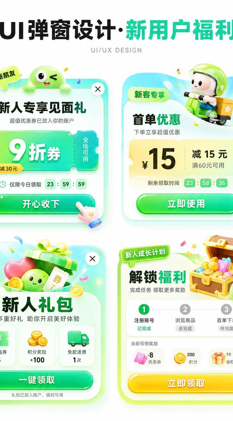 APP运营弹窗设计提案展示图