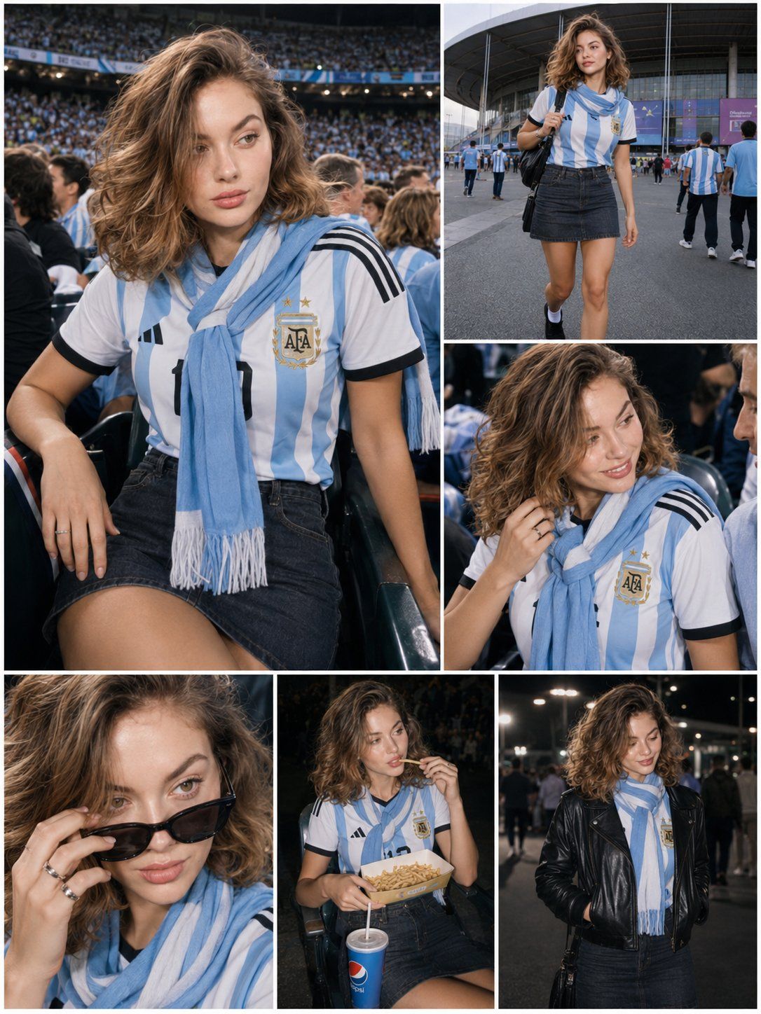 阿根廷足球美女球迷写真拼贴
