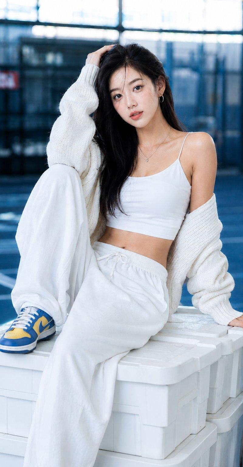 室内网球场清冷感亚洲美女写真