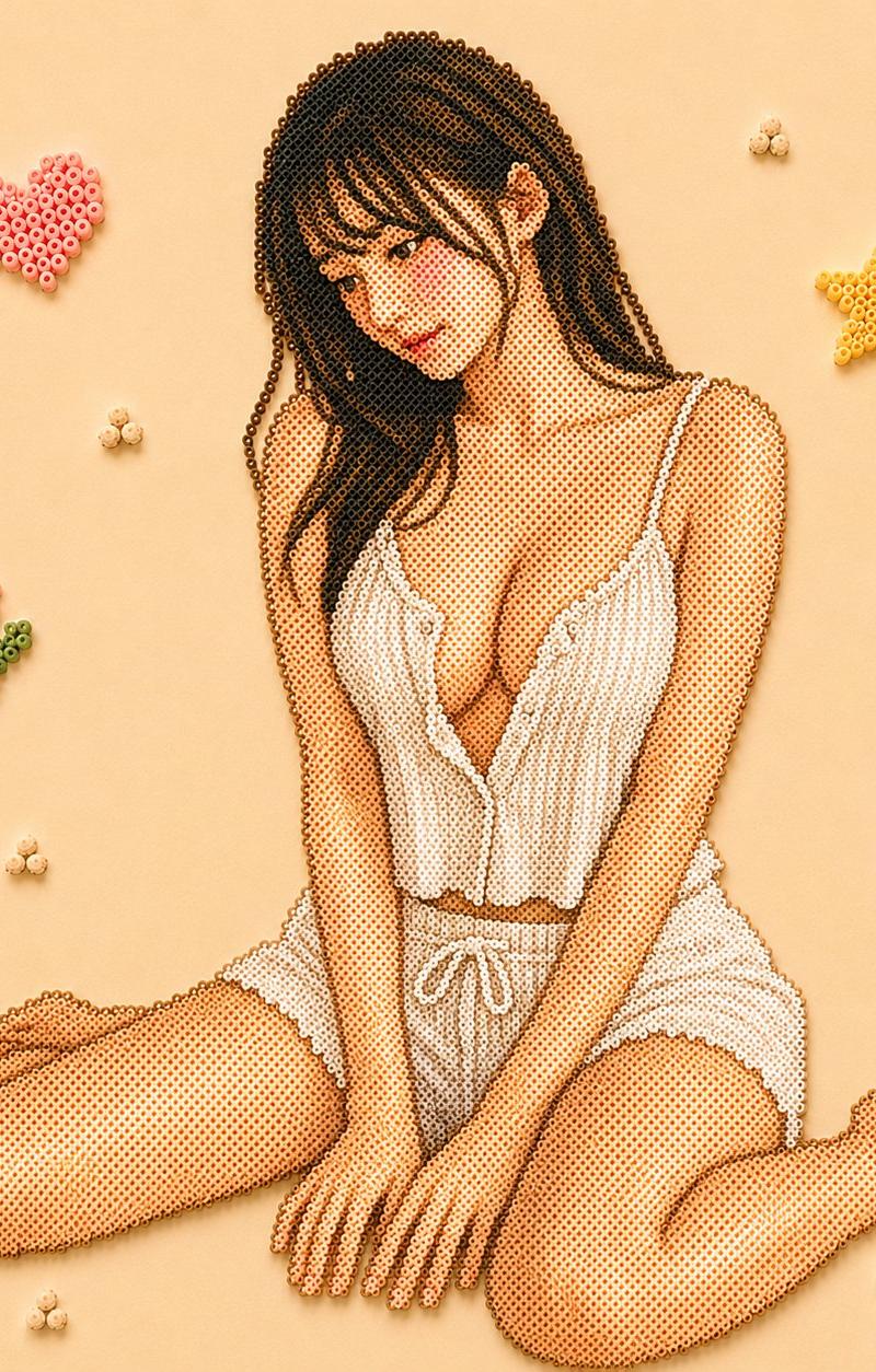 铁珠艺术风夜色成熟女性平面坐姿