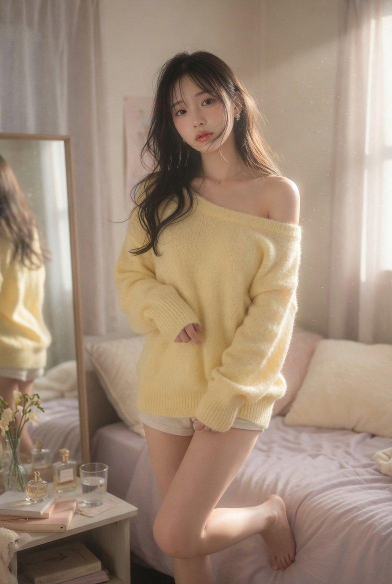 唯美日系少女卧室全景写真
