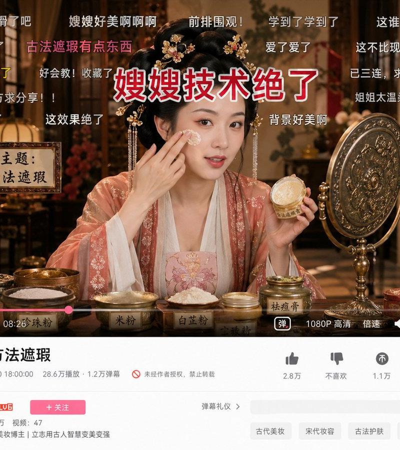 绝美潘金莲弹幕刷屏美妆课
