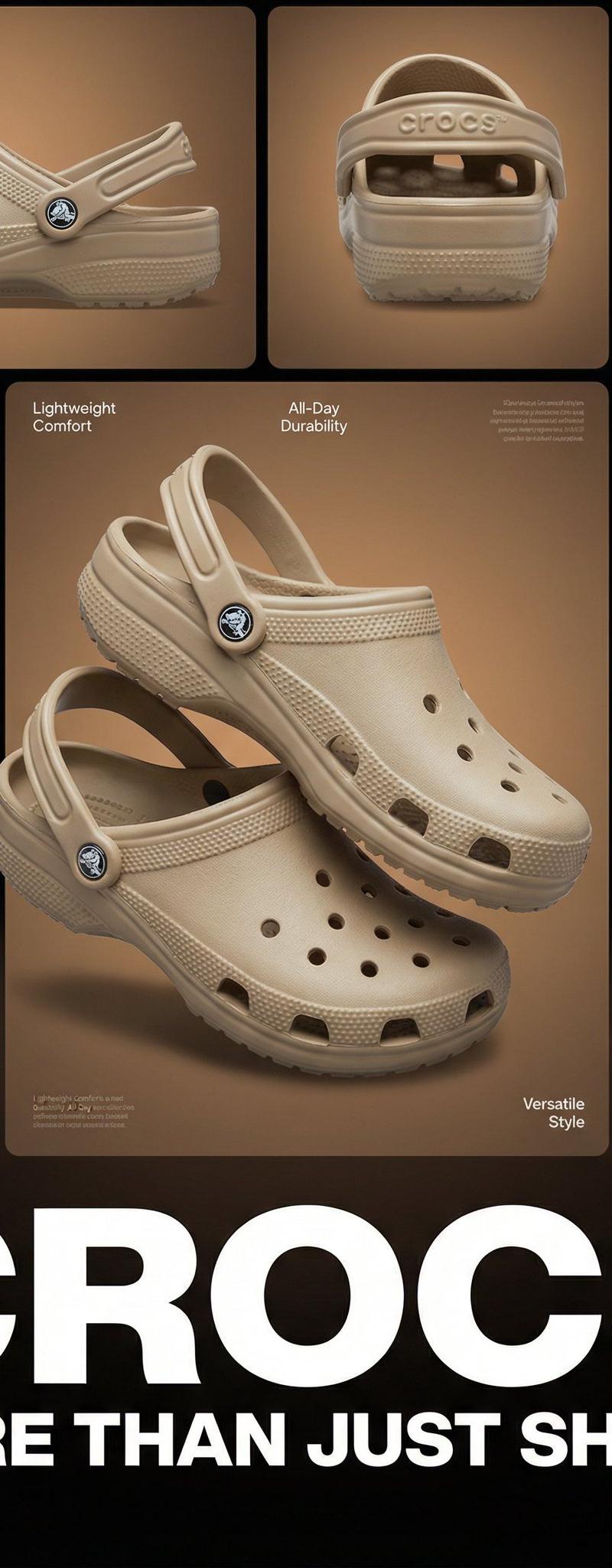 米色Crocs多角海报