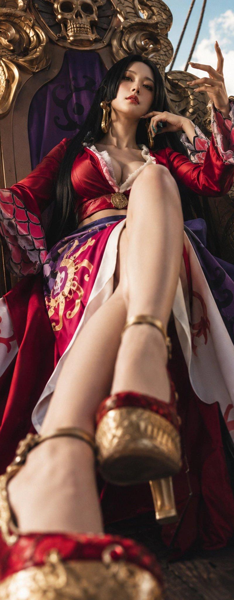海贼王女帝波雅汉库克写实电影感海报