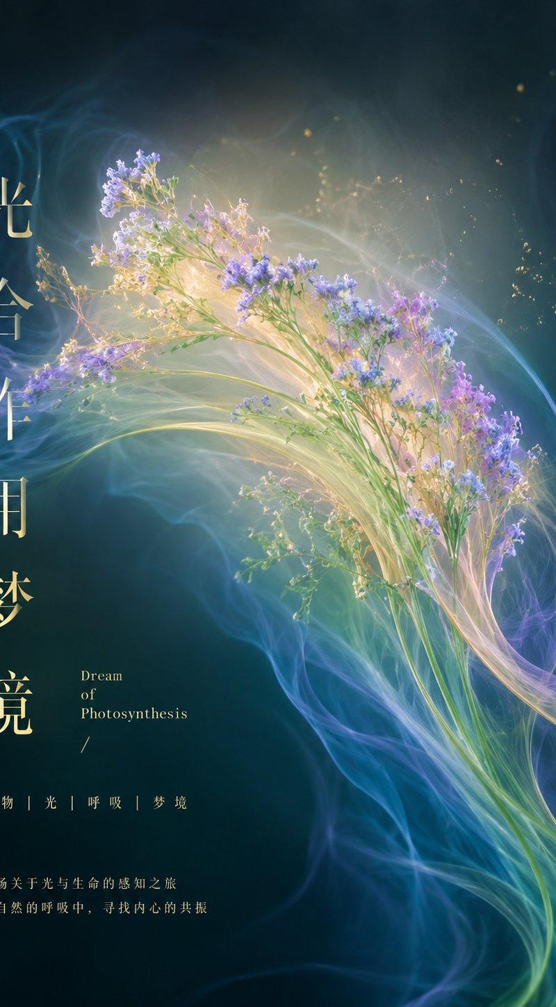 呼吸的花数字艺术展览海报