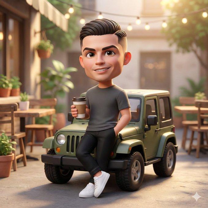 Q版咖啡少年与迷你吉普