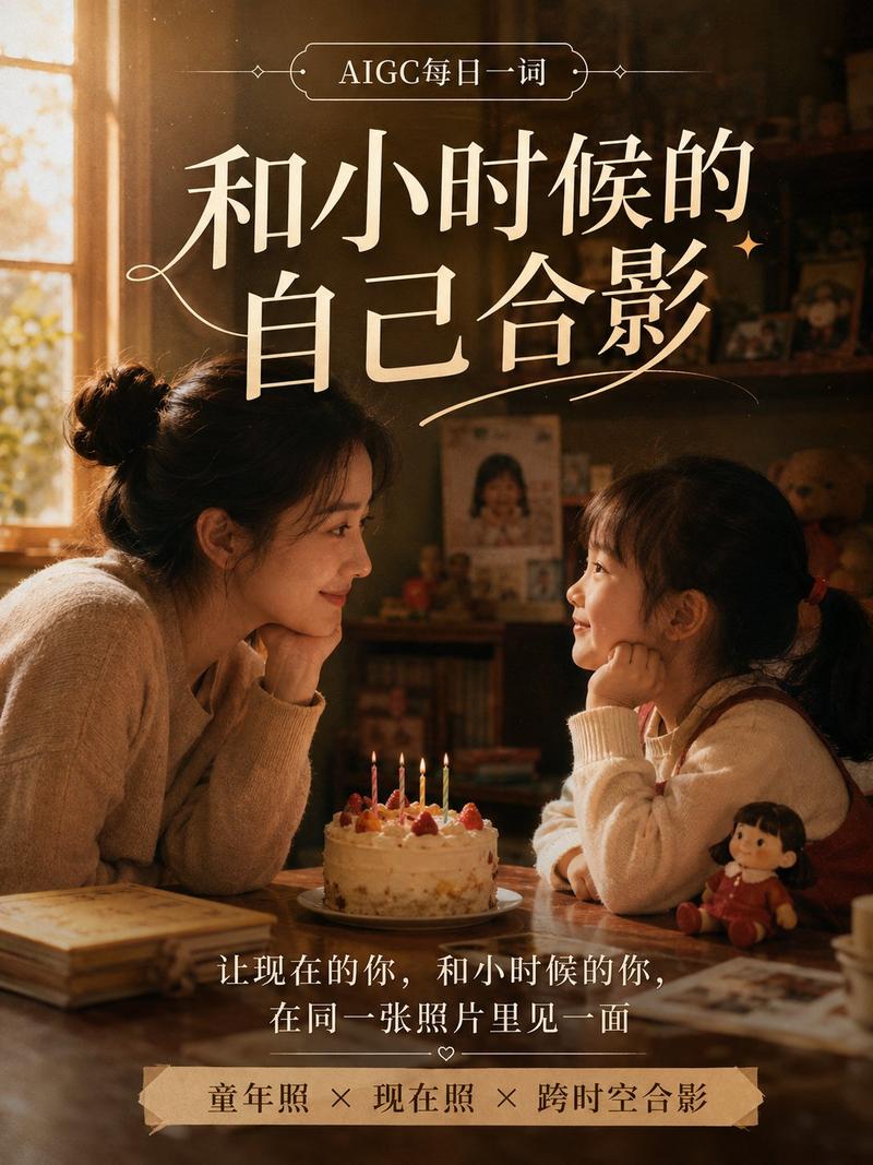 跨越时空的童年与成年真实合影