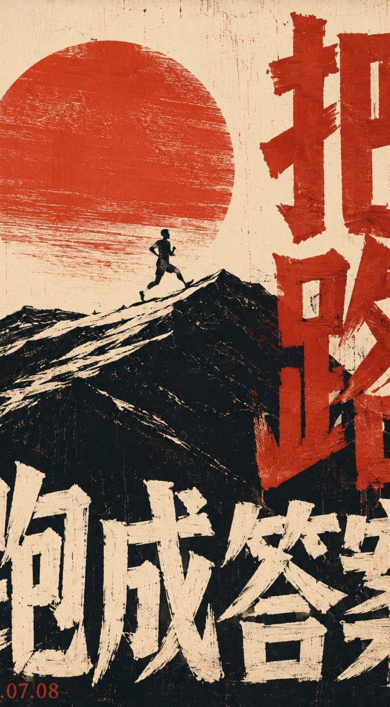 中文行动主题概念海报生成指令