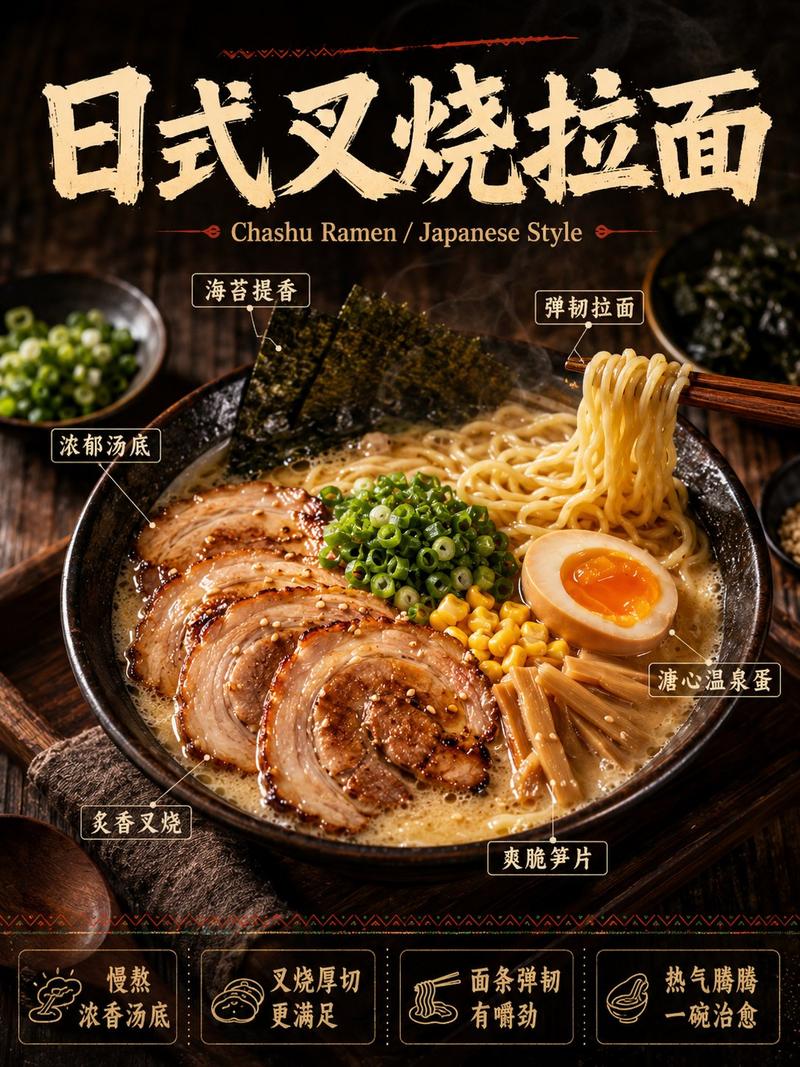 高完成度中文餐饮商业美食海报